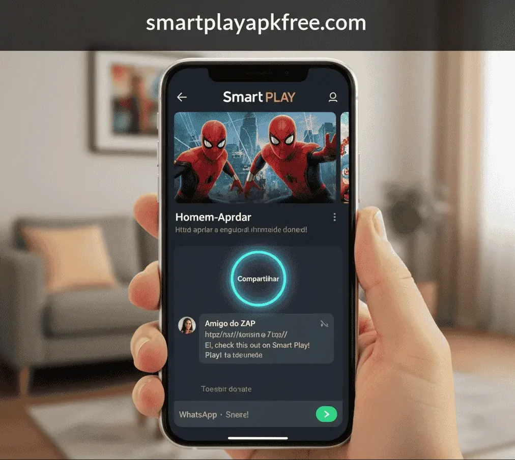 Top 10 Recursos Escondidos do Smart Play APK Que o Tornam Melhor que a Netflix 8 Tela-do-Smart-Play-APK-com-opção-de-compartilhar-filme-via-WhatsApp